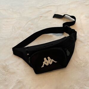Kappa Black Belt Bag with White Logo